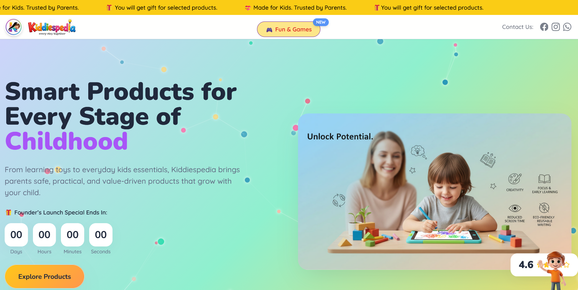 Kiddiespedia website preview