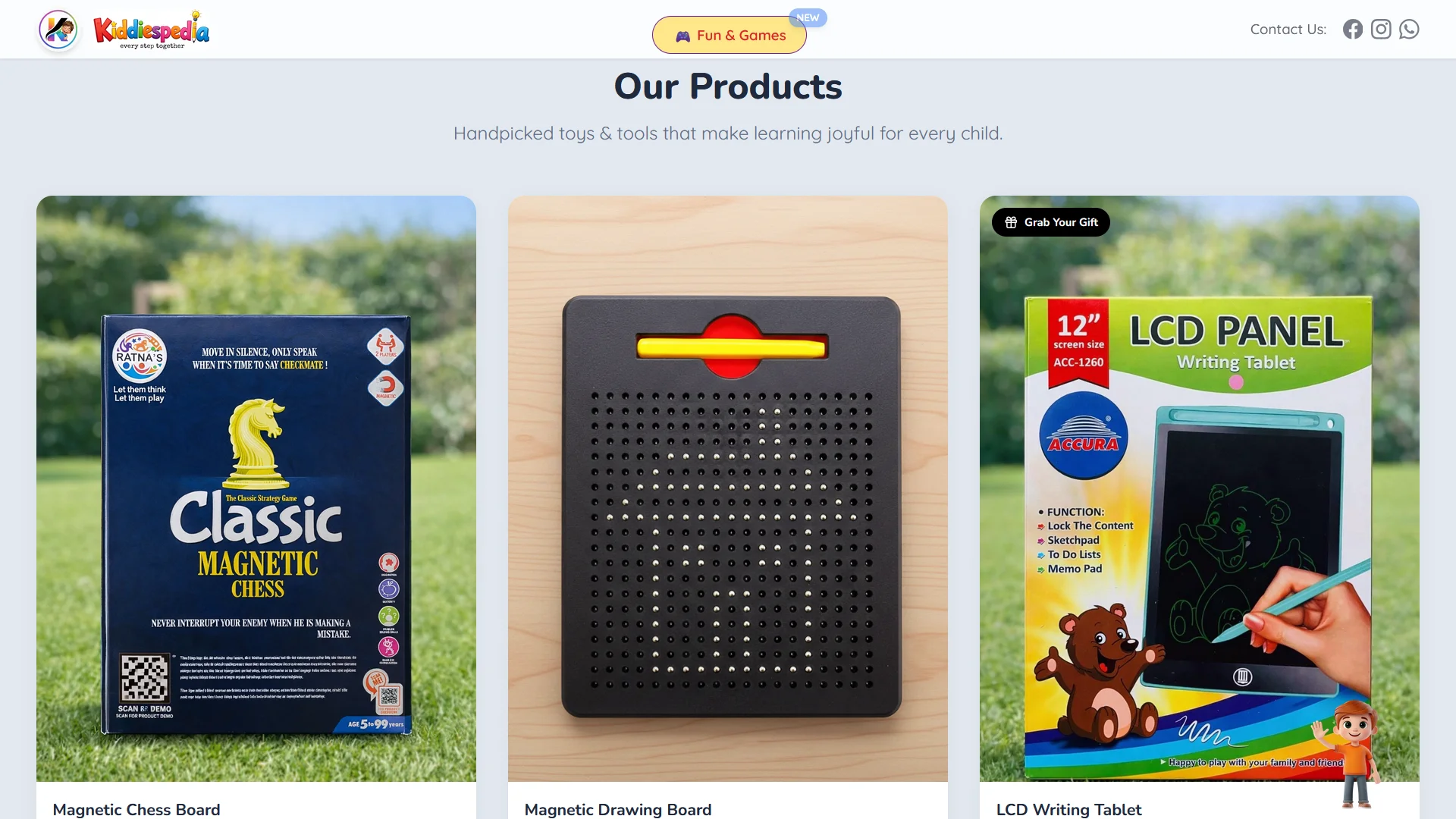 Kiddiespedia website preview