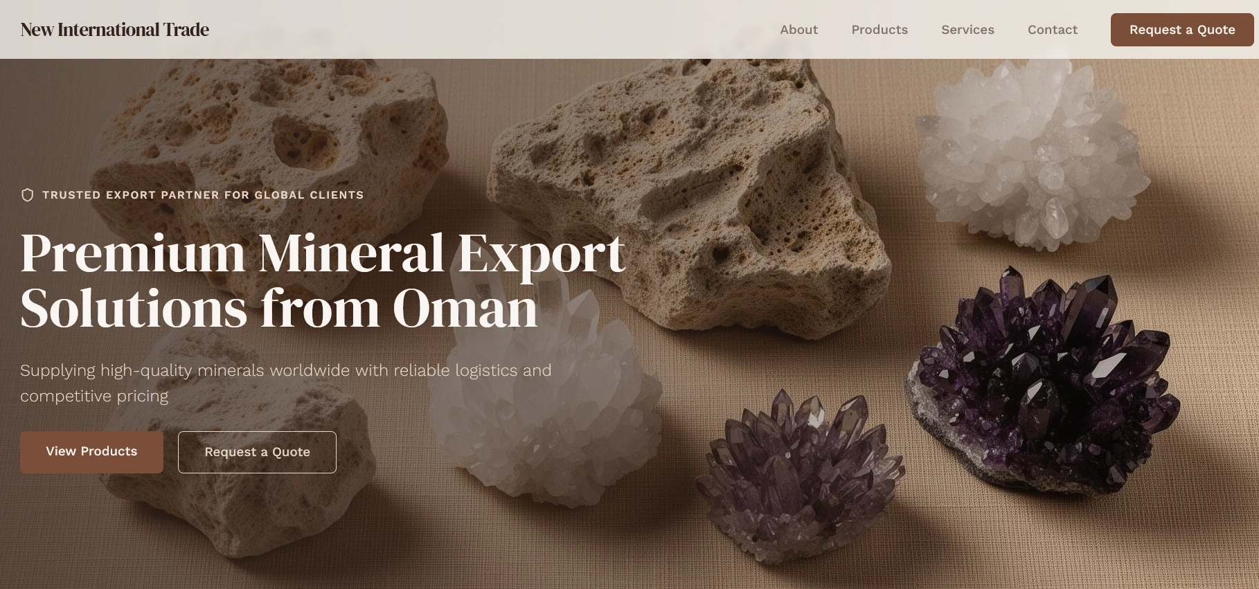 Mineral Oman Exports website preview